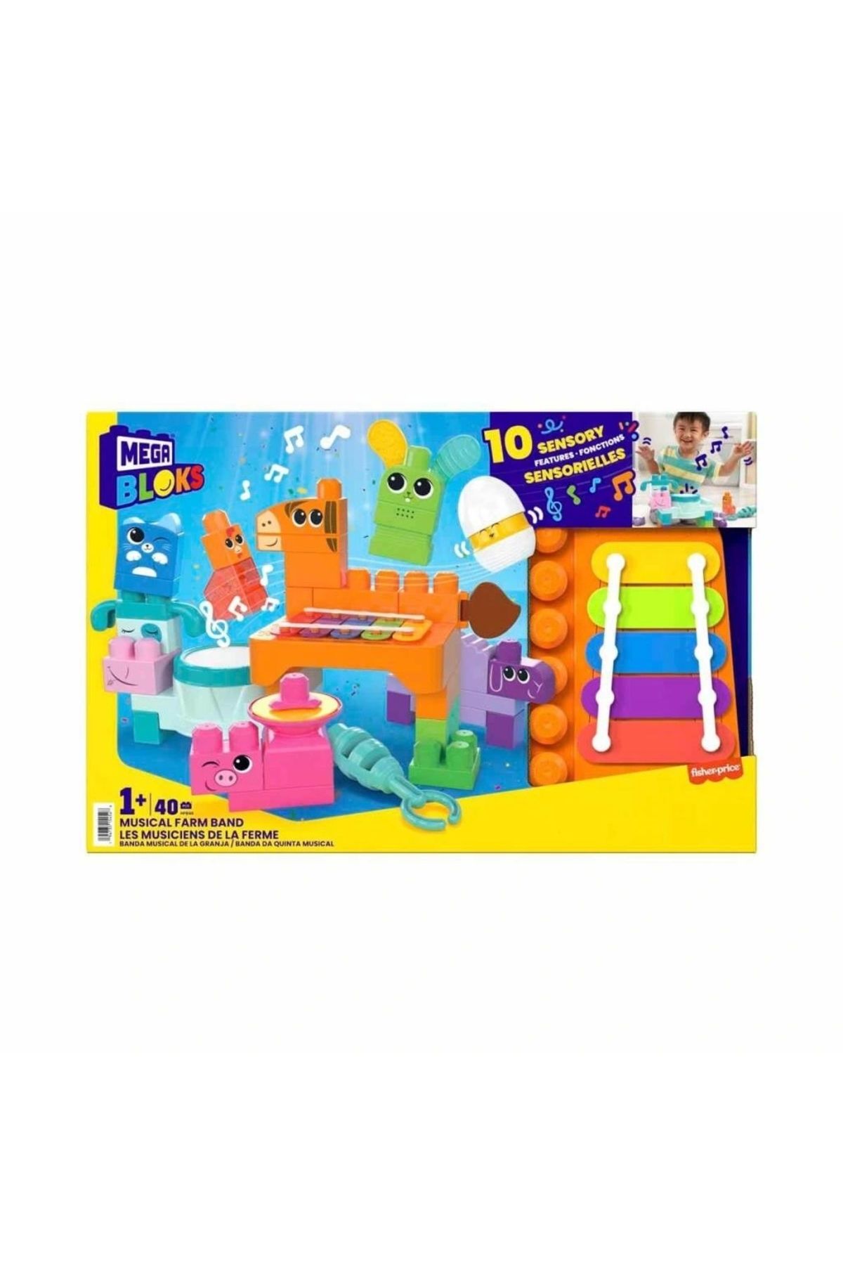 OurStyles HPB46 Mega Bloks® Çiftlik Orkestrası 40 parça +1 yaş - Şık ve Zarif Tasarım