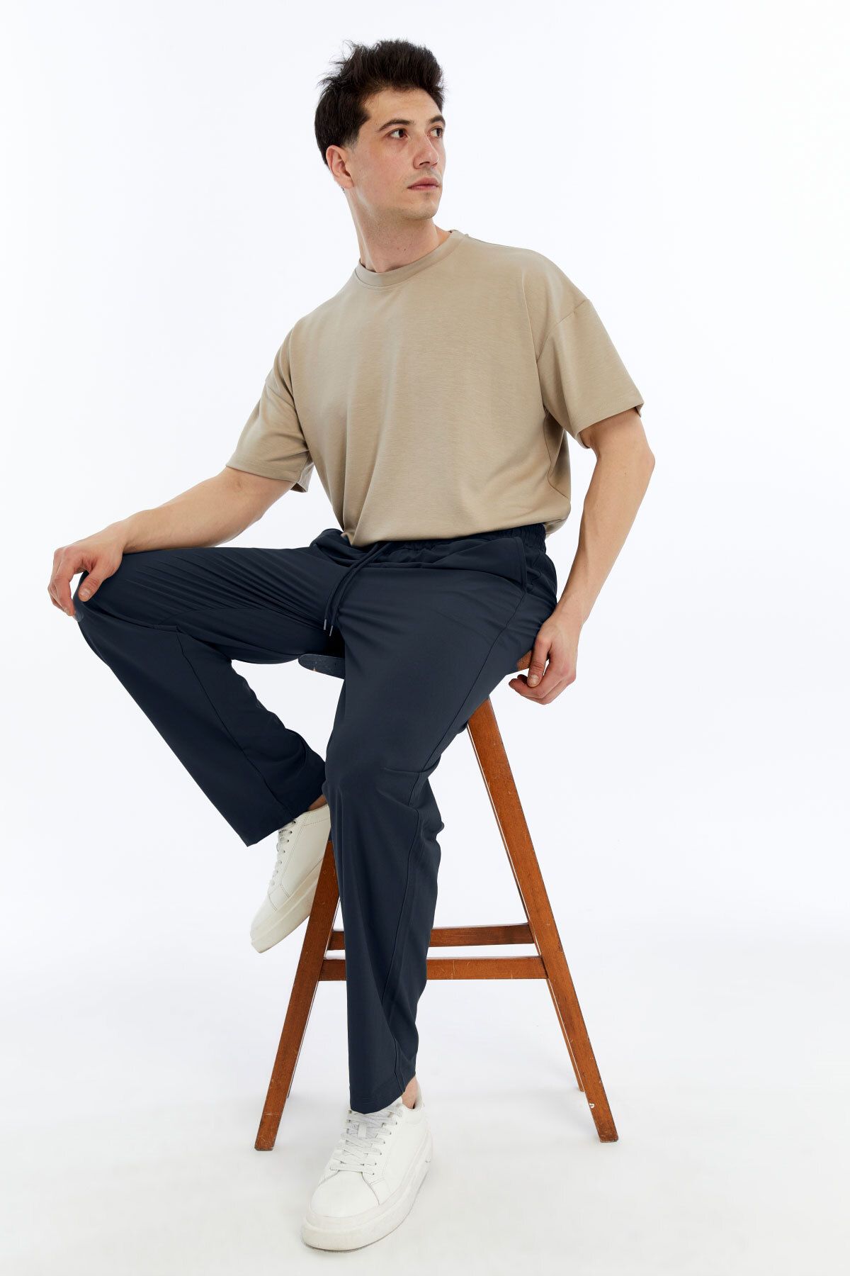 KRAVEN Erkek Baggy Oversize Paraşüt Kumaş Bol Eşofman Altı, Rahat Pantolon(YAZLIK)