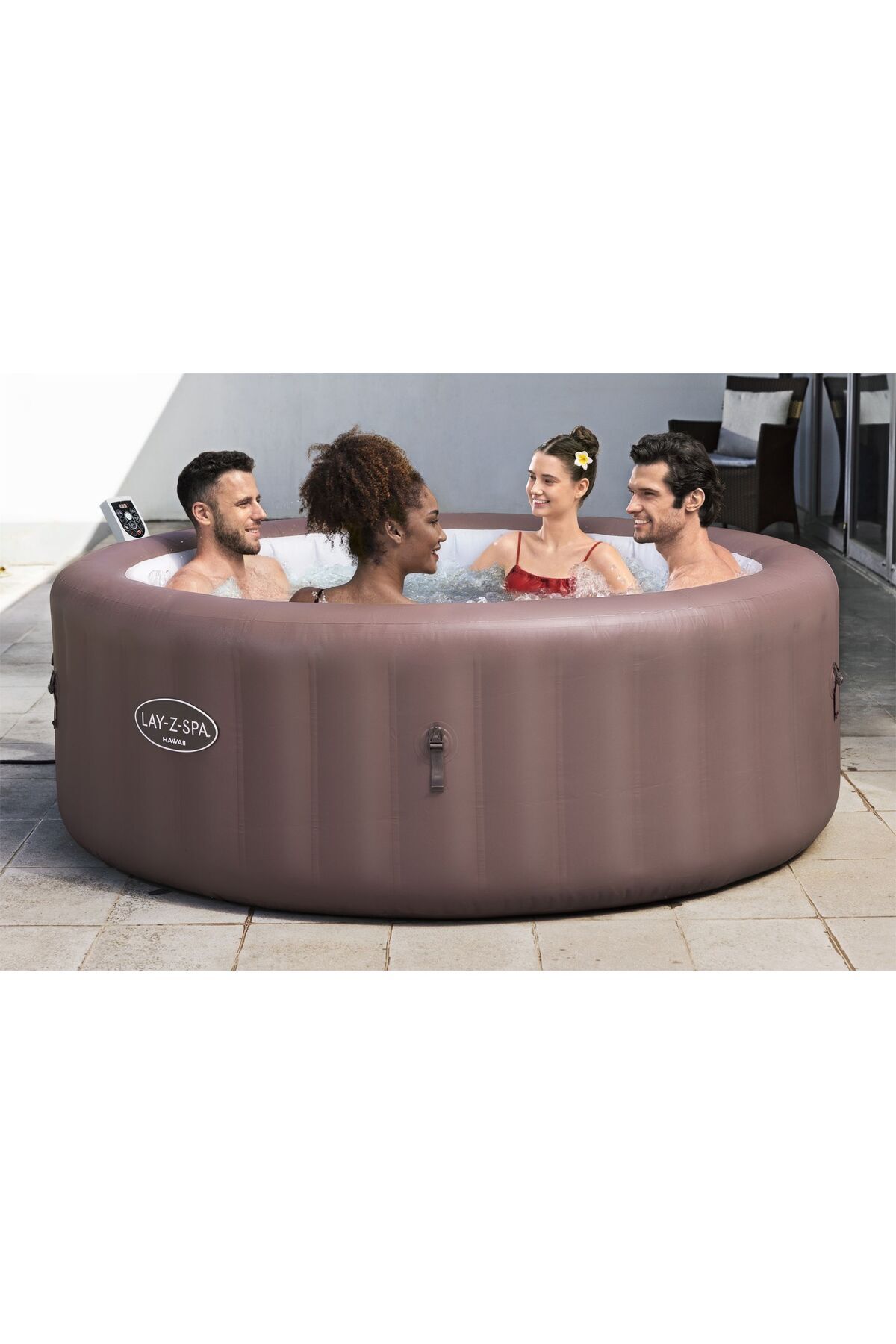 BESTWAY Lay-Z-Spa® 6001G Hawaii Smart AirJet™ Enerji Tasarruflu Şişme Spa Havuzu, Mobil Uygulama Kontrollü,
