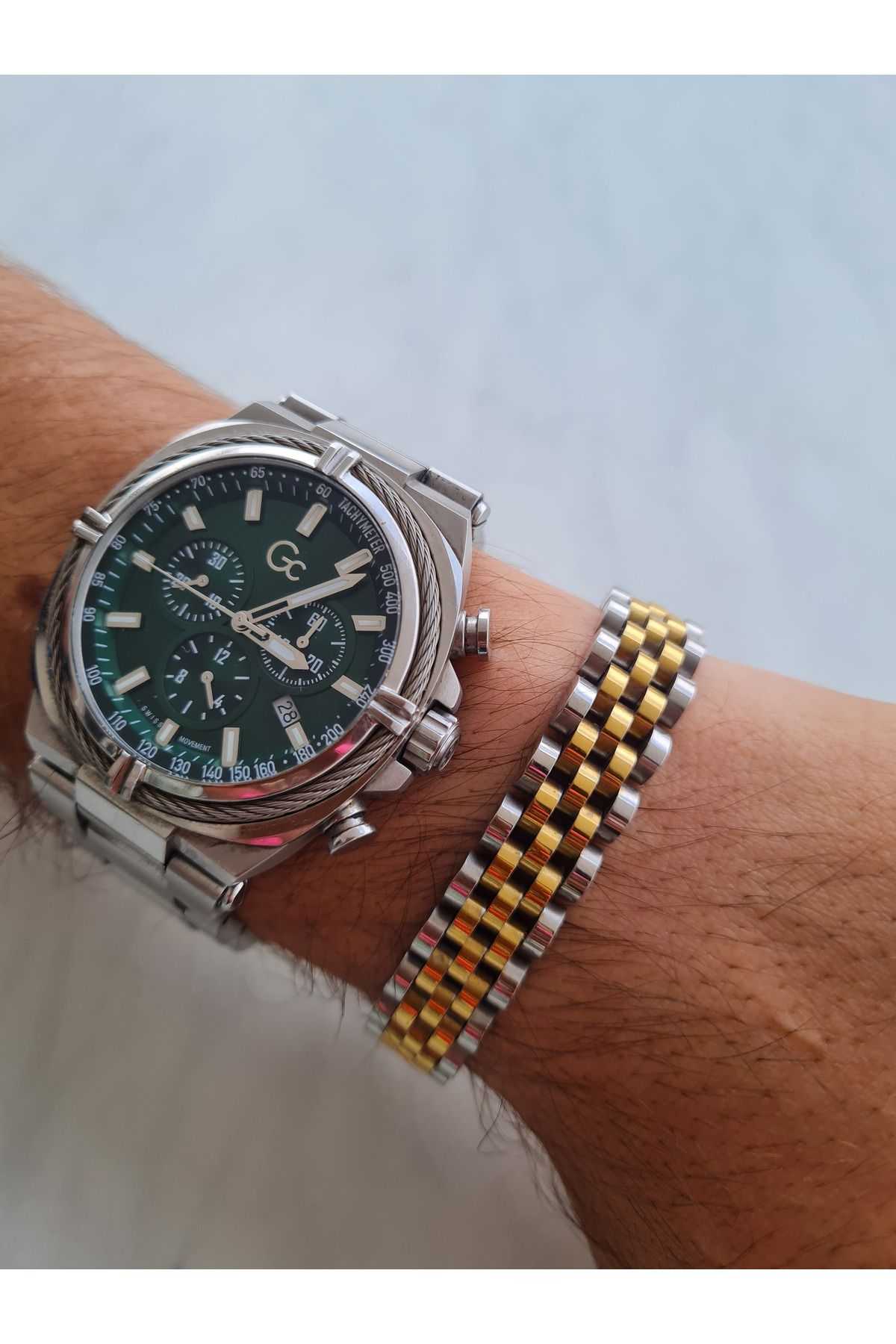 XUPING JEWELRY İki Renk Detaylı Erkek Bileklik