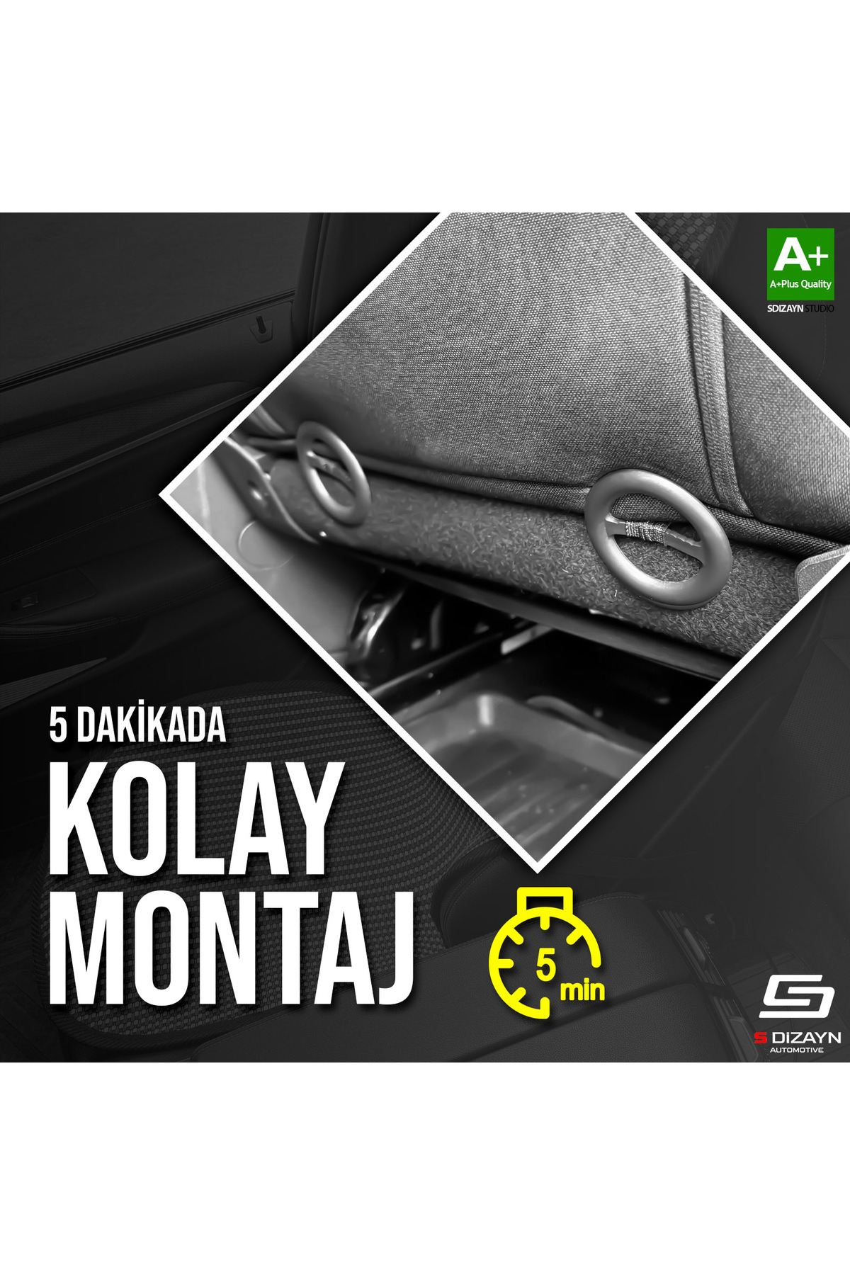 S Dizayn S-Dizayn Oto Koltuk Koruyucu Alt Minder Füme Universal 2+1 Parça Ön Arka A+ Kalite TOK-OTM-FM-3 fotoğrafı 7 (önizleme)