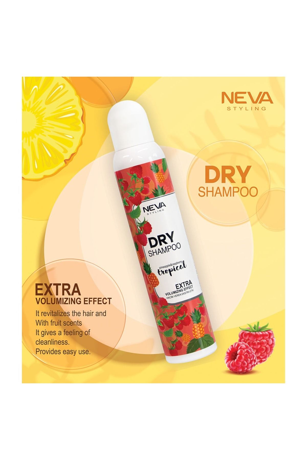 Neva-Neva Styling Dry Shampoo Extra Volumizing Effect Tropical Pineapple & Raspberry, 200ml 2
