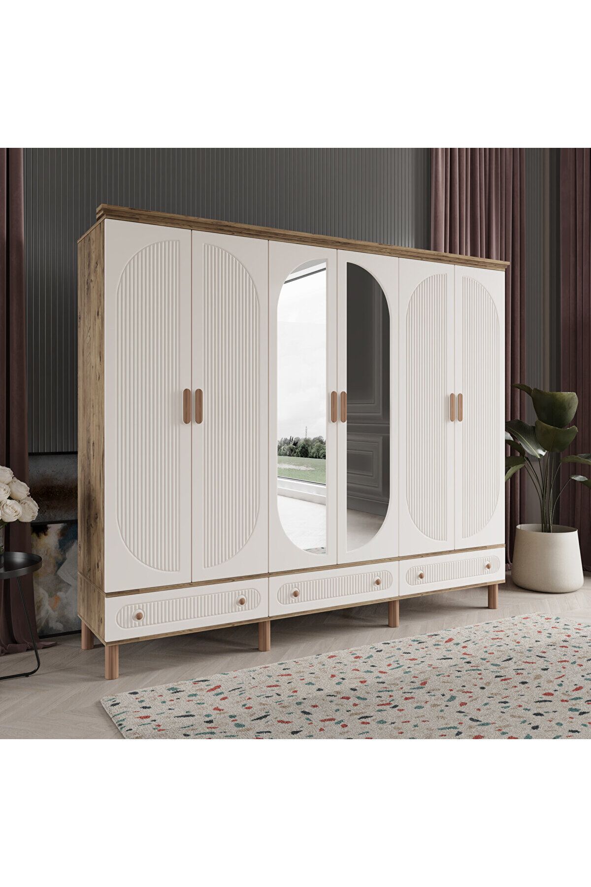 DRNHOME SOHO 6 KAPAKLI AYTAŞI GARDIROP TAMAMI MDF