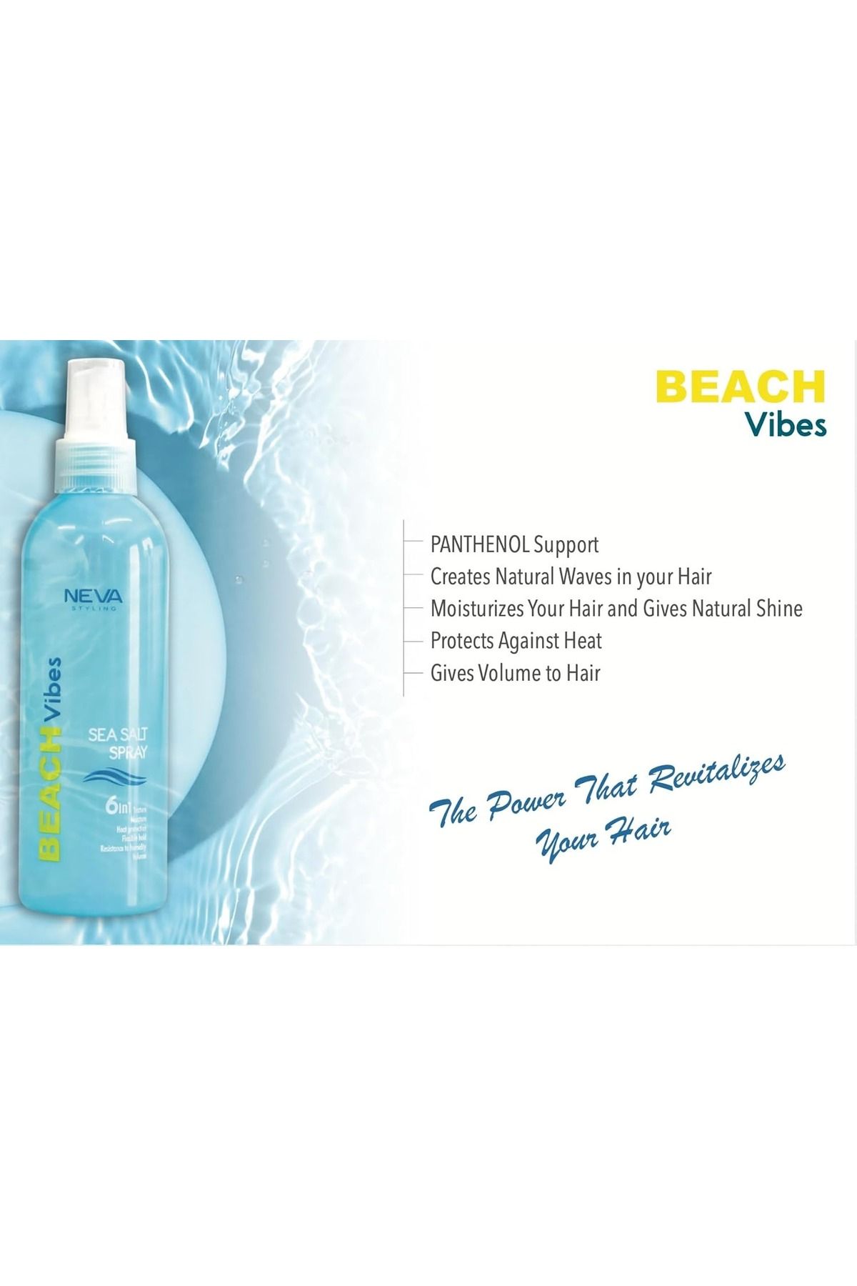 Neva-Neva Styling Beach Vibes Sea Salt Spray, 6 in 1 Texture, 200 ml 3