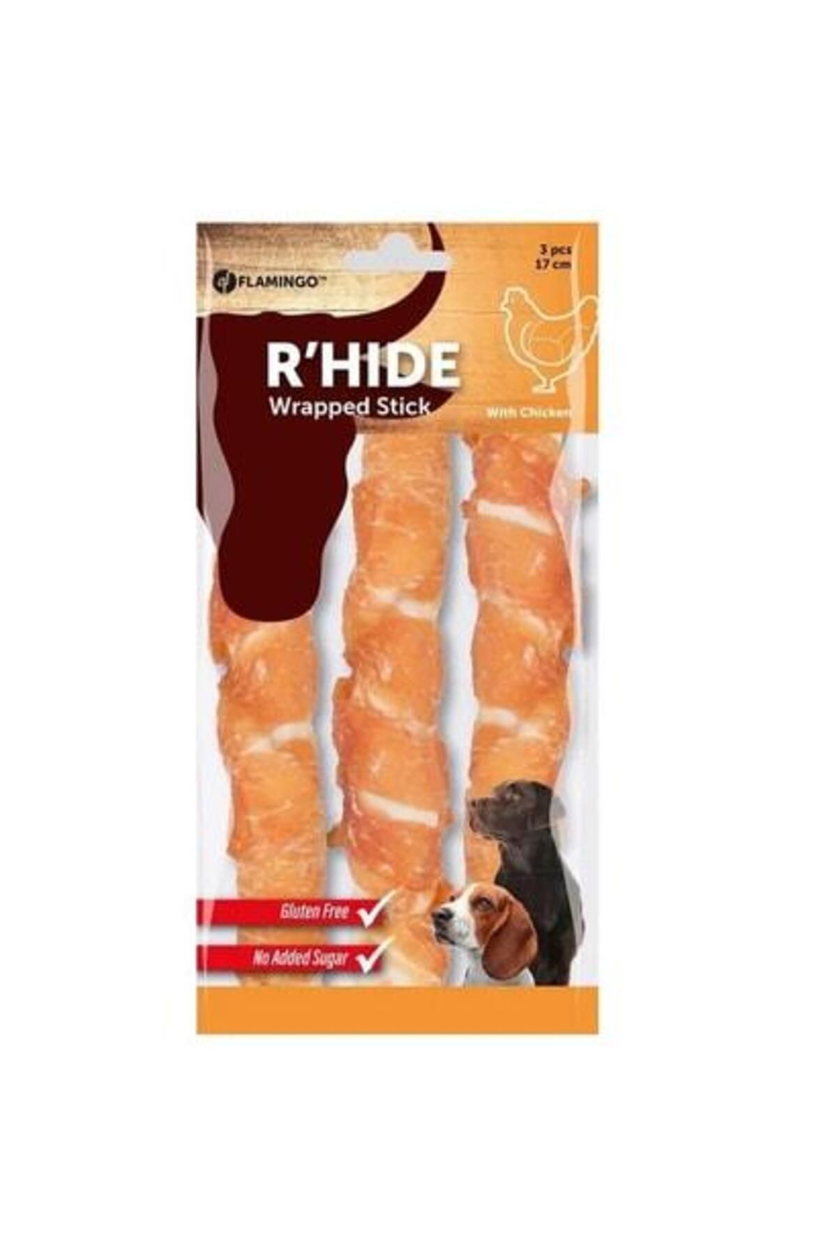 FLAMINGOO Flamingo Rhide Tavuk eti Sargılı Burgu 17 cm 3'lü Köpek Ödül Maması 155 Gr
