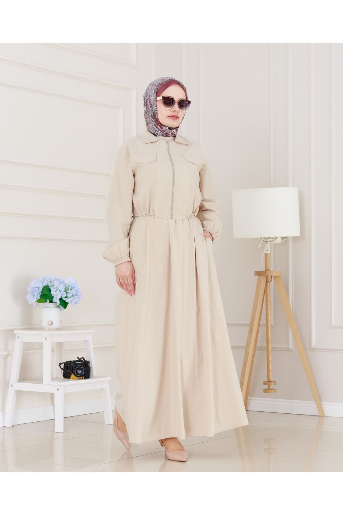 MODA Cepken Detaylı Fermuarlı Elbise Takım