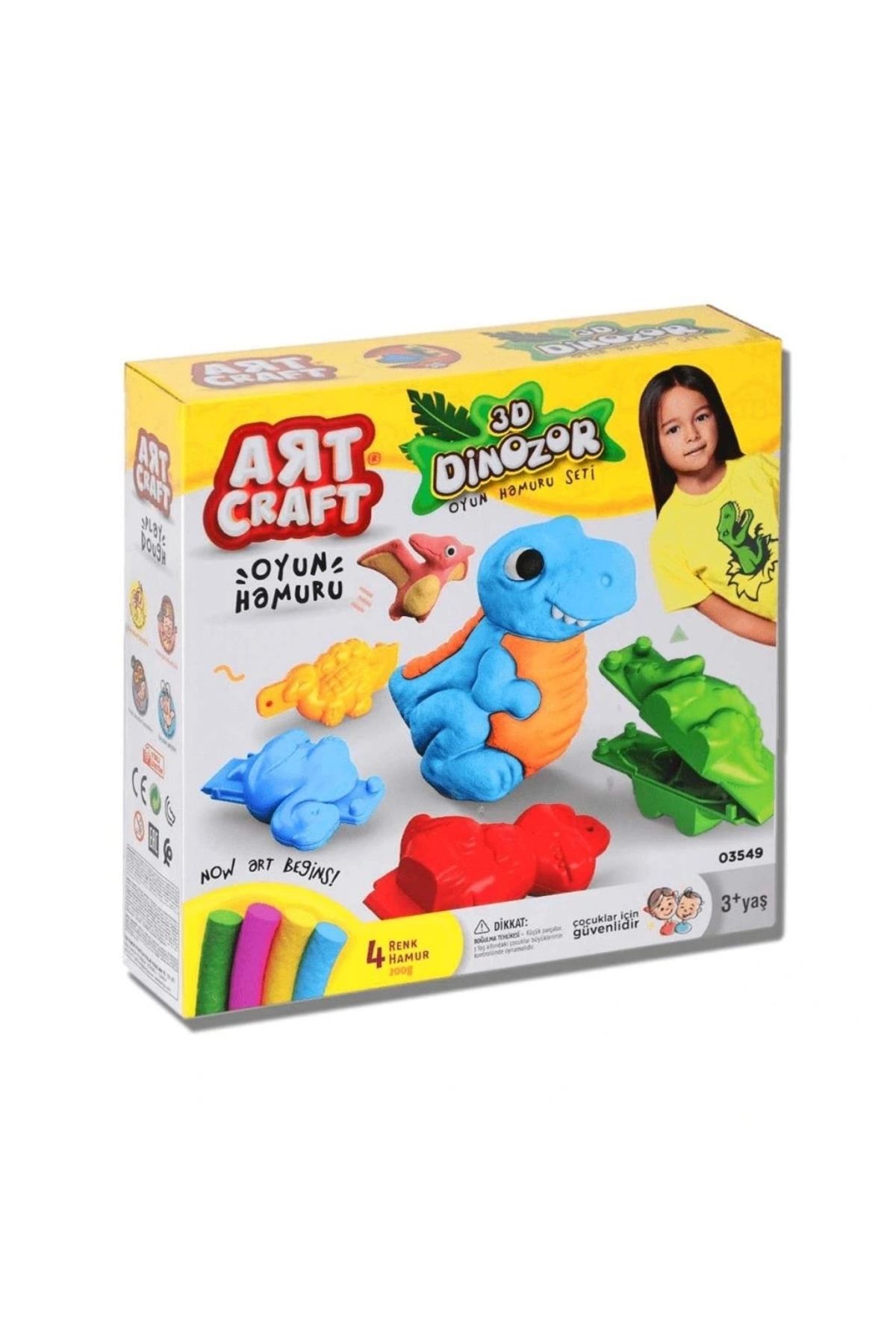 OurStyles Dede 3D Dinozor Oyun Hamuru Seti