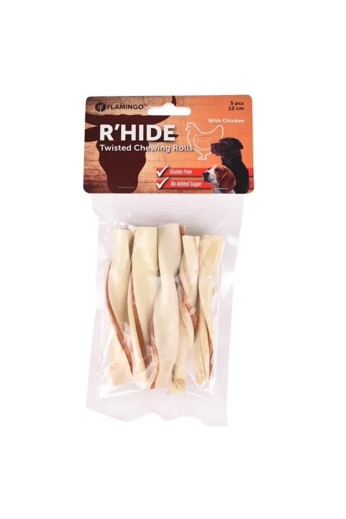 FLAMINGOO Flamingo Rhide Tavuklu Glutensiz Burgu Köpek Ödül Maması 12 cm 70 Gr 5'li