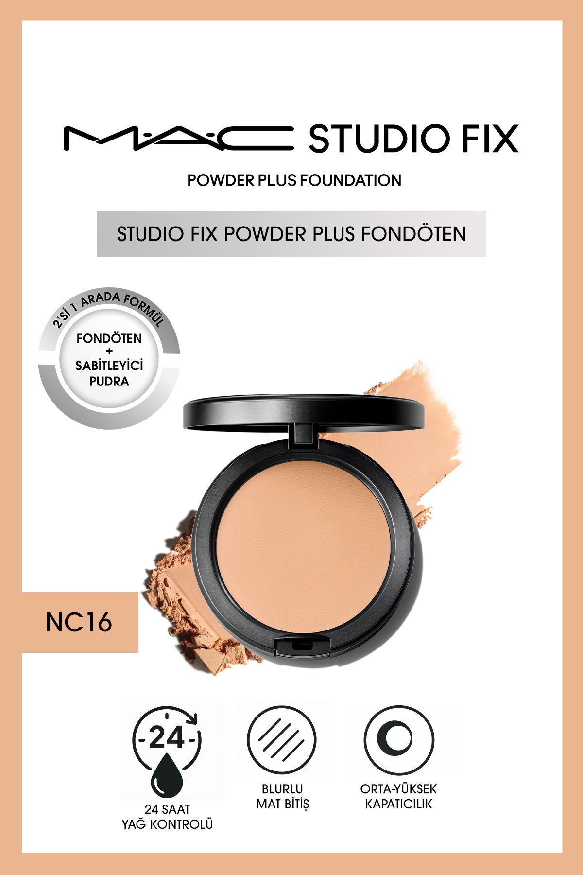 M.A.C YENİ Studio Fix Powder Plus Fondöten - NC16