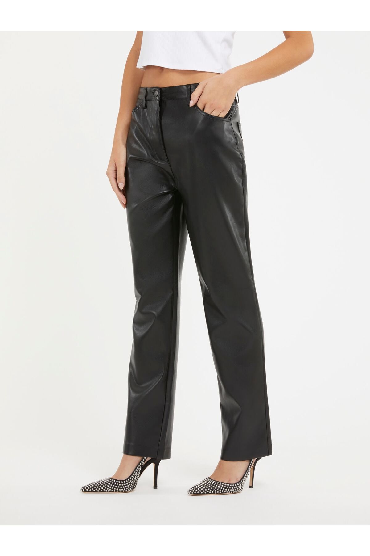 Guess Kelly Straight Kadın Regular Fit Pantolon