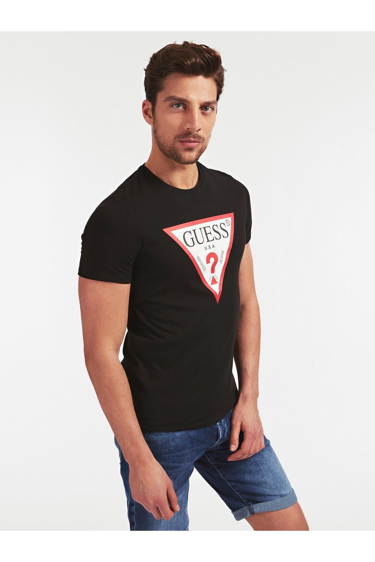 Guess Cn Ss Original Erkek Slim Fit T-Shirt