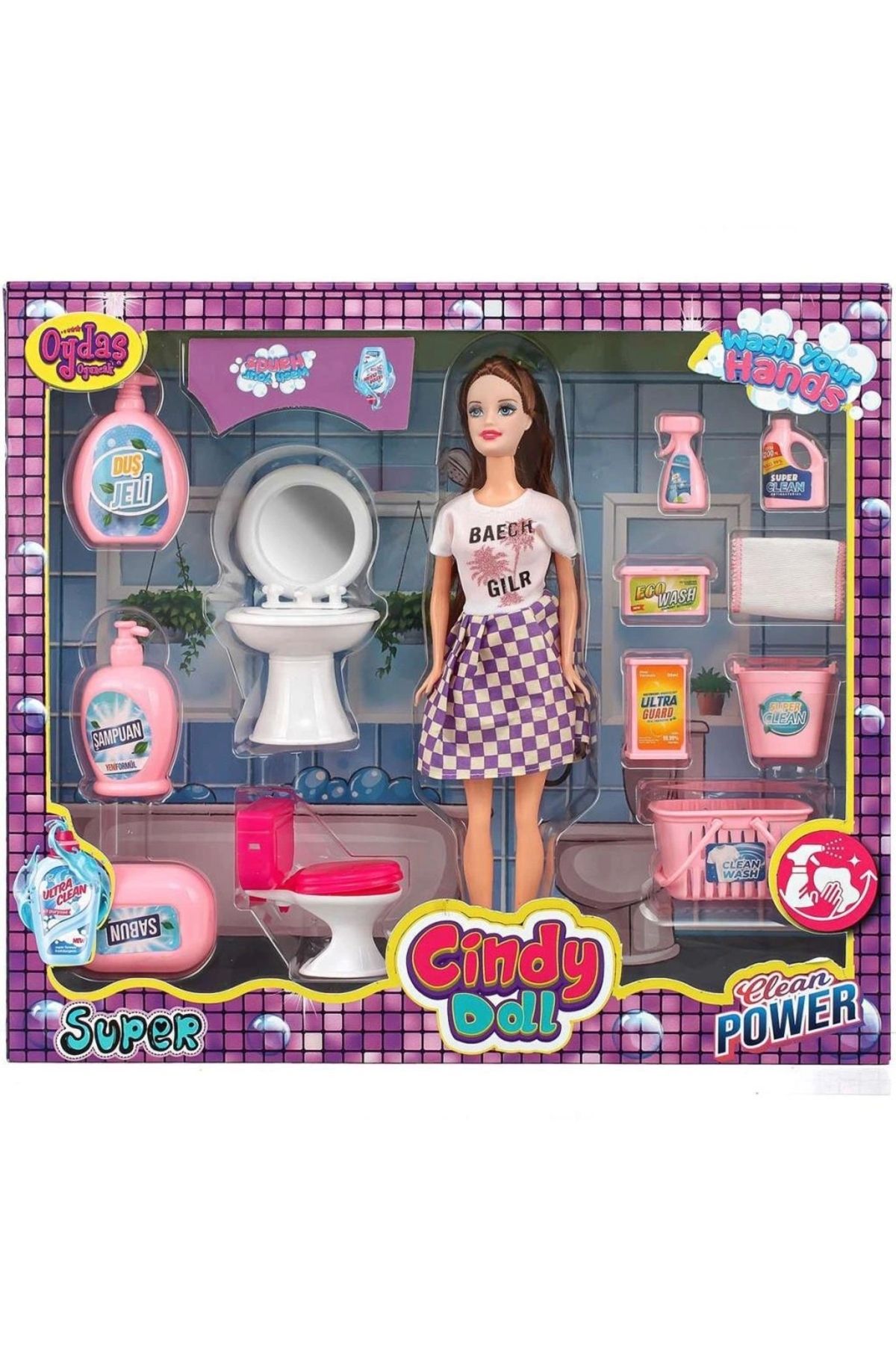 OurStyles Cindy Doll Bebekli Lavabo ve Temizlik Seti 02452