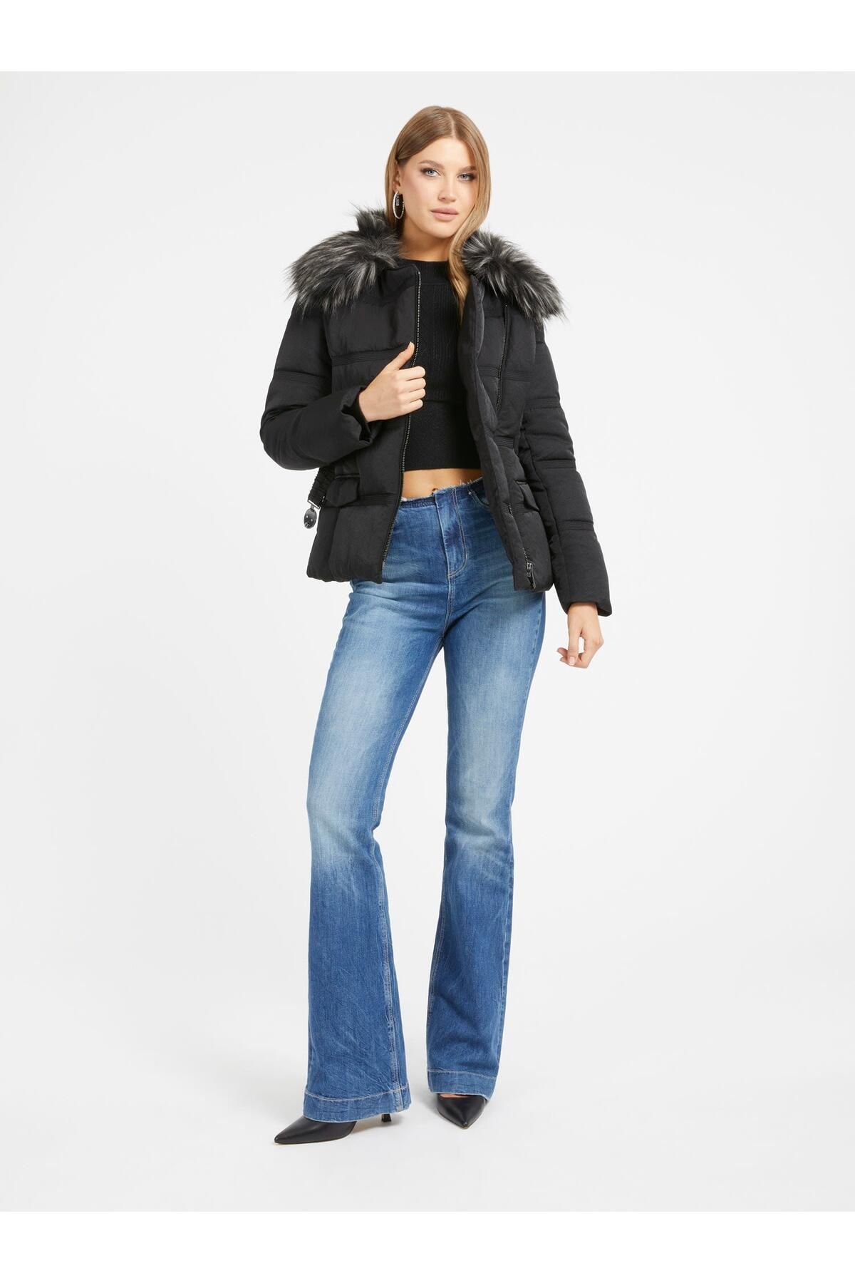 Guess-Marisol Water Resistant Belted Puffer Jacket COAT W3BL27WFQW2 JBLK 2