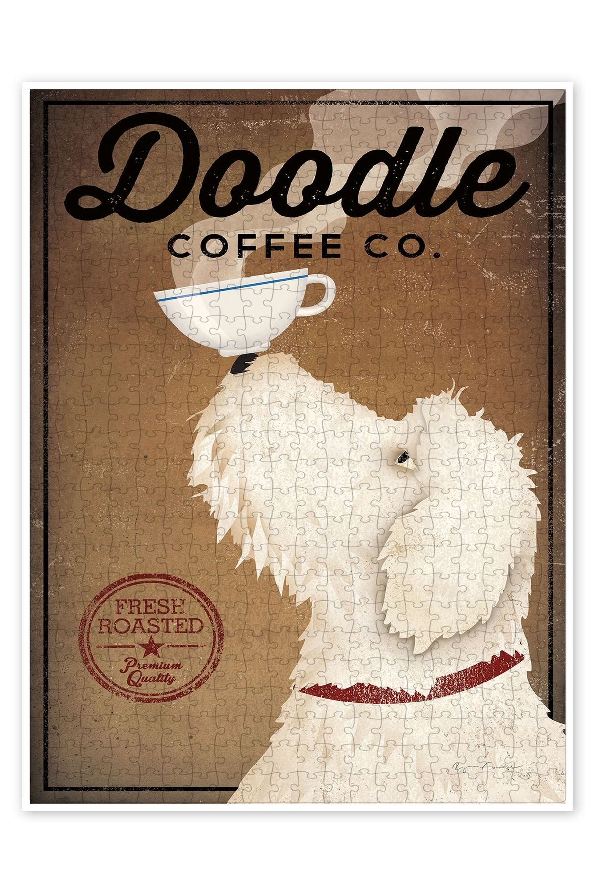 Jeronkarji Doodle Kahve 500 Parça Puzzle Yapboz Kedi Köpek Temalı Doğa ve Orman Hayvanları