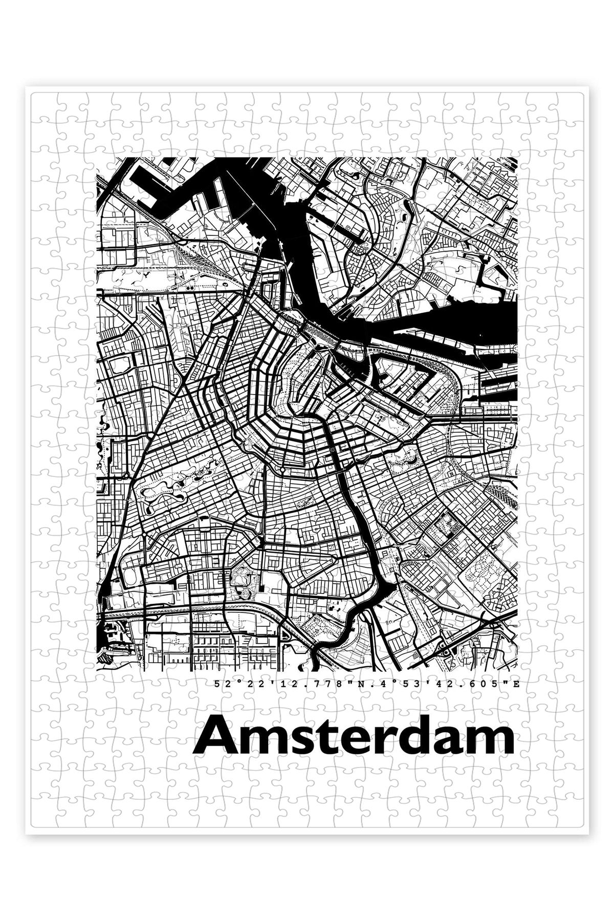 Jeronkarji Amsterdam Şehir Haritası 500 Parça Puzzle Yapboz Şehir Manzara Temalı Hobilik