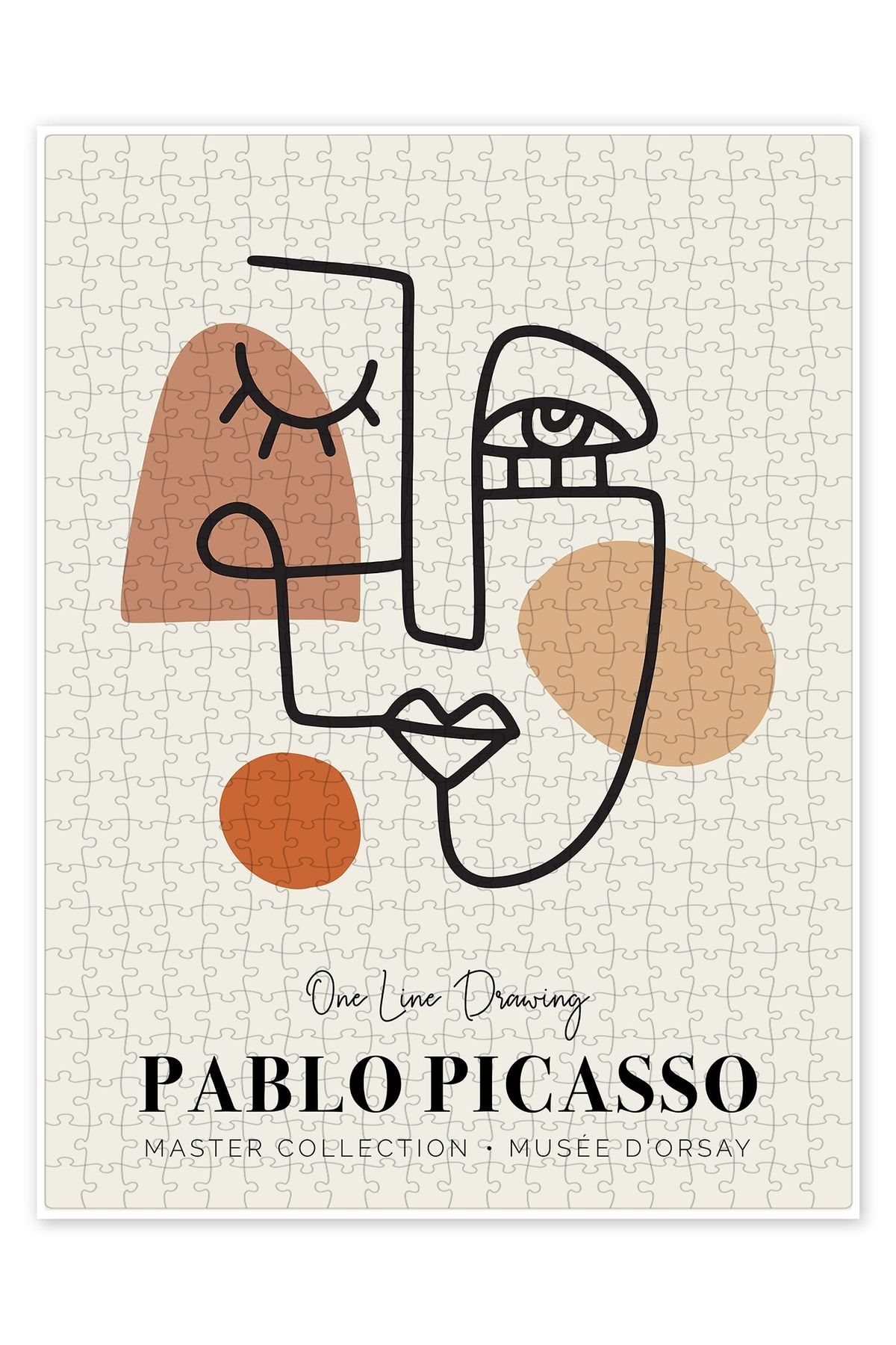 Jeronkarji Pablo Picasso Tek Çizgi Çizim II 500 Parça Puzzle Yapboz Bohem Soyut Sanat Temalı