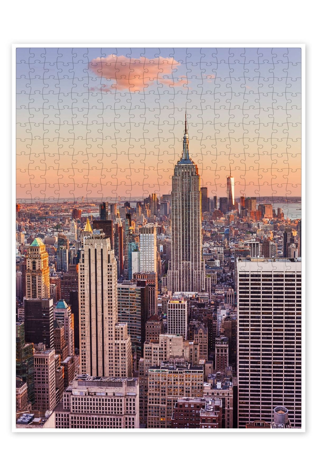 Jeronkarji Manhattan Empire State Binası, gün batımı 500 Parça Puzzle Yapboz Şehir Manzara Temalı Hobilik