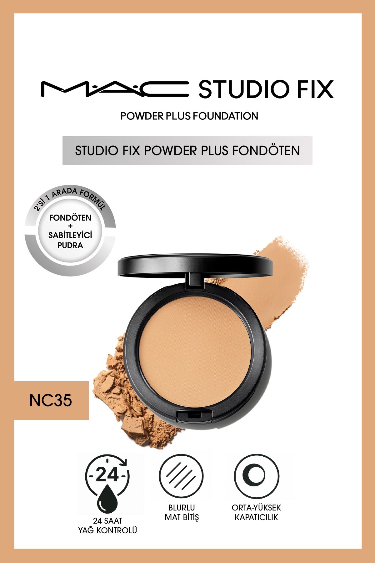 M.A.C YENİ Studio Fix Powder Plus Fondöten - NC35