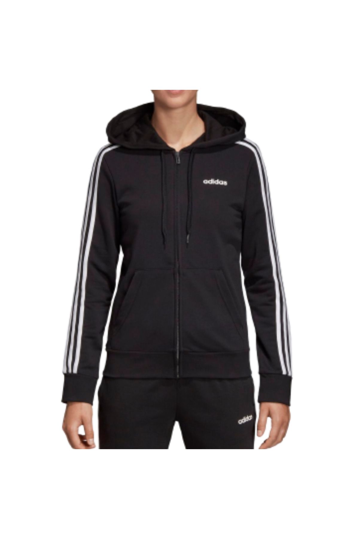 adidas-Felpa Ft Fz C/Capp Ess 3S 2