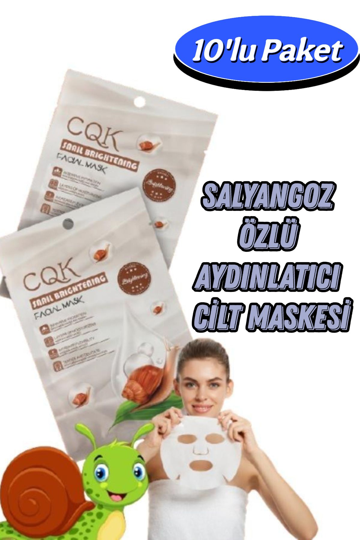 ESENLİWE 5 Adet Aydınlatıcı Hidrasyon Centella Asiatica Snail Brightening Salyangoz Maskesi ELM106