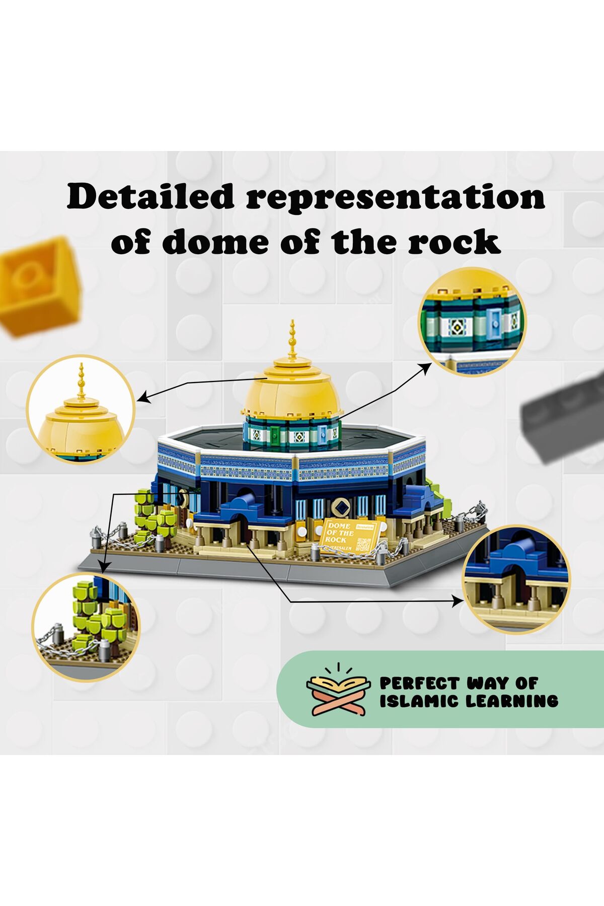 مجموعه بلوکهای ساختمانی گنبد صخره، بیش از ۹۰۰ قطعه اسباببازی اسلامی برای کودکان، هدایای عید مسلمانان اقصا برای کودکان