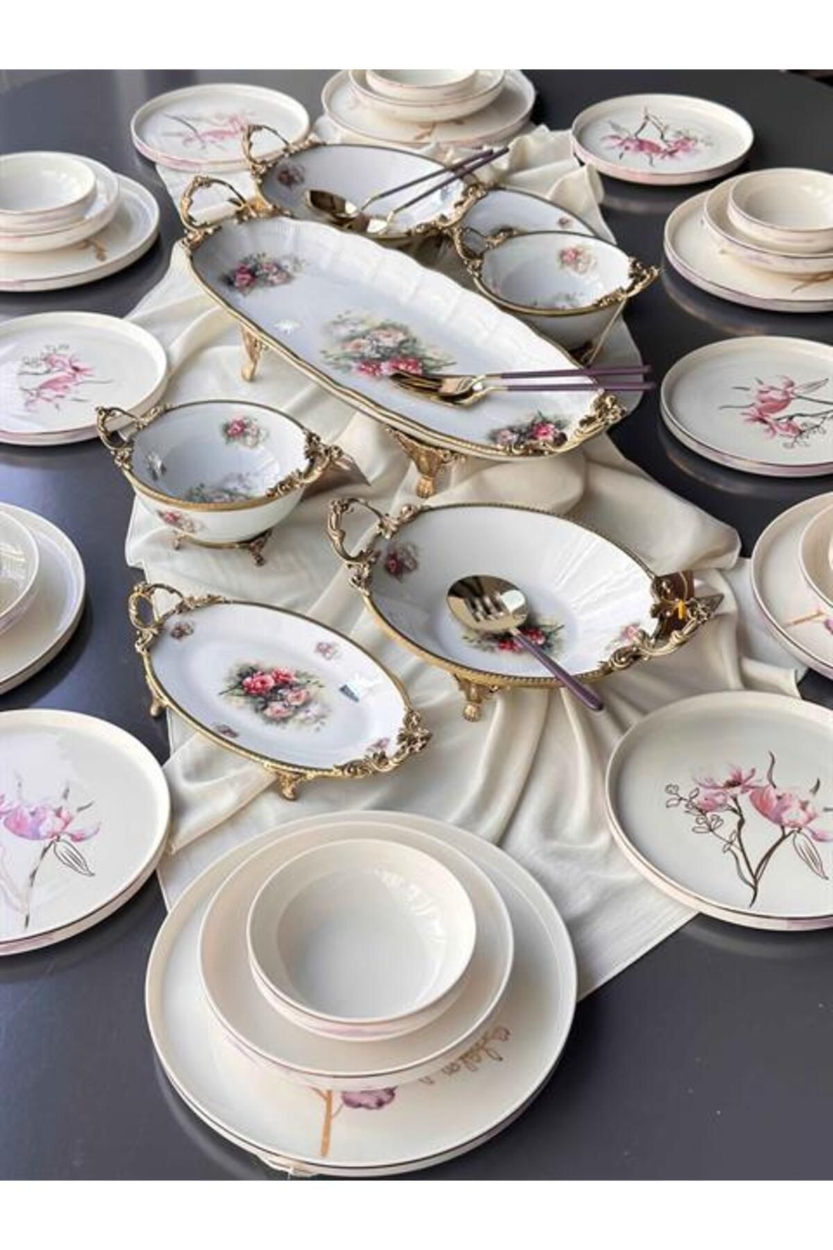 ROSSEV Yemek Takımı Modern Violet 36 Parça 6 Kişilik