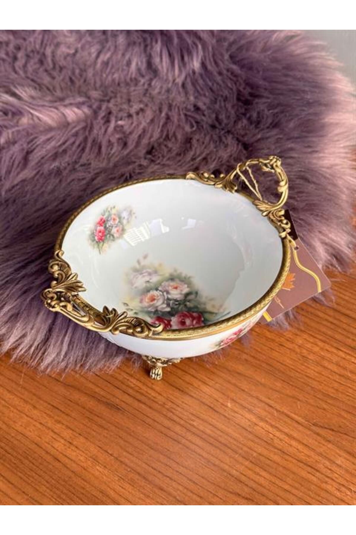 ROSSEV Antique Kulplu Yuvarlak Kase 20cm