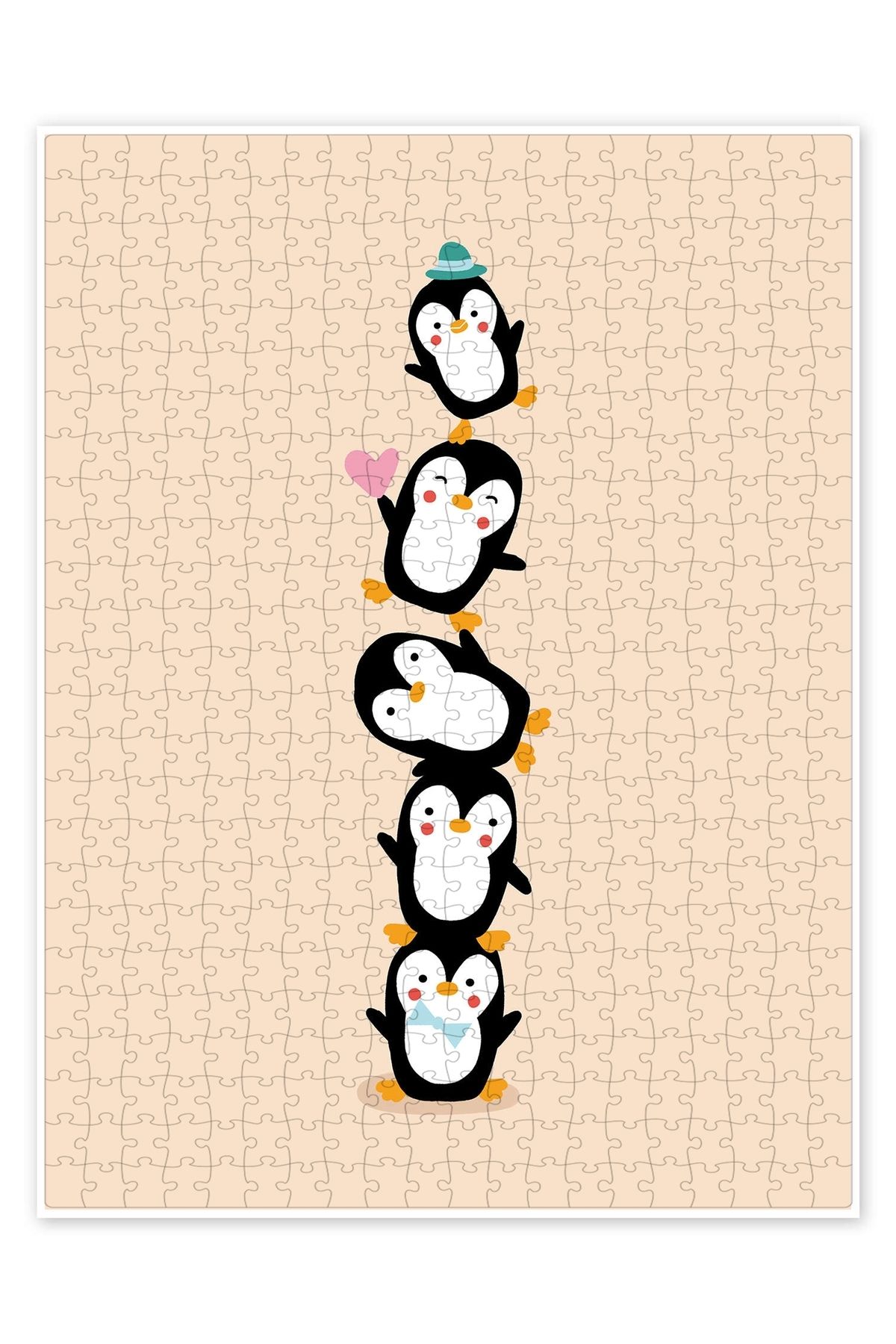 Jeronkarji Penguen arkadaşlar 500 Parça Puzzle Yapboz Çocuklar için Neşeli Hayvan Temalı