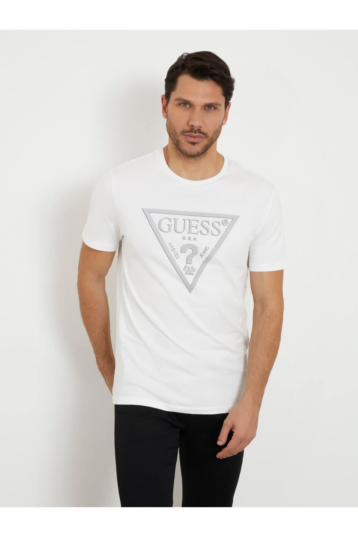 Guess Ss Cn Shiny Erkek Slim Fit T-Shirt