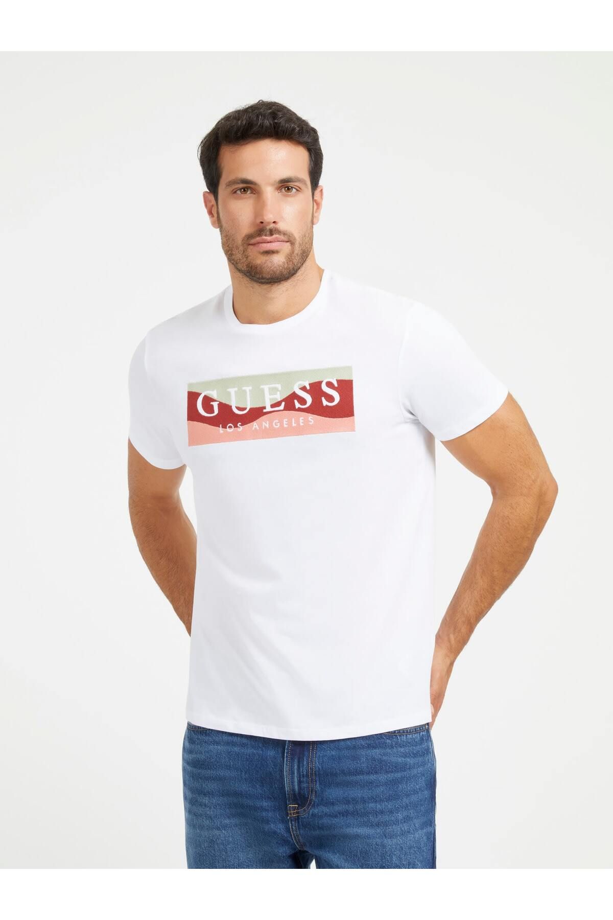 Guess Ss Bsc Embroidered Erkek Slim Fit T-Shirt