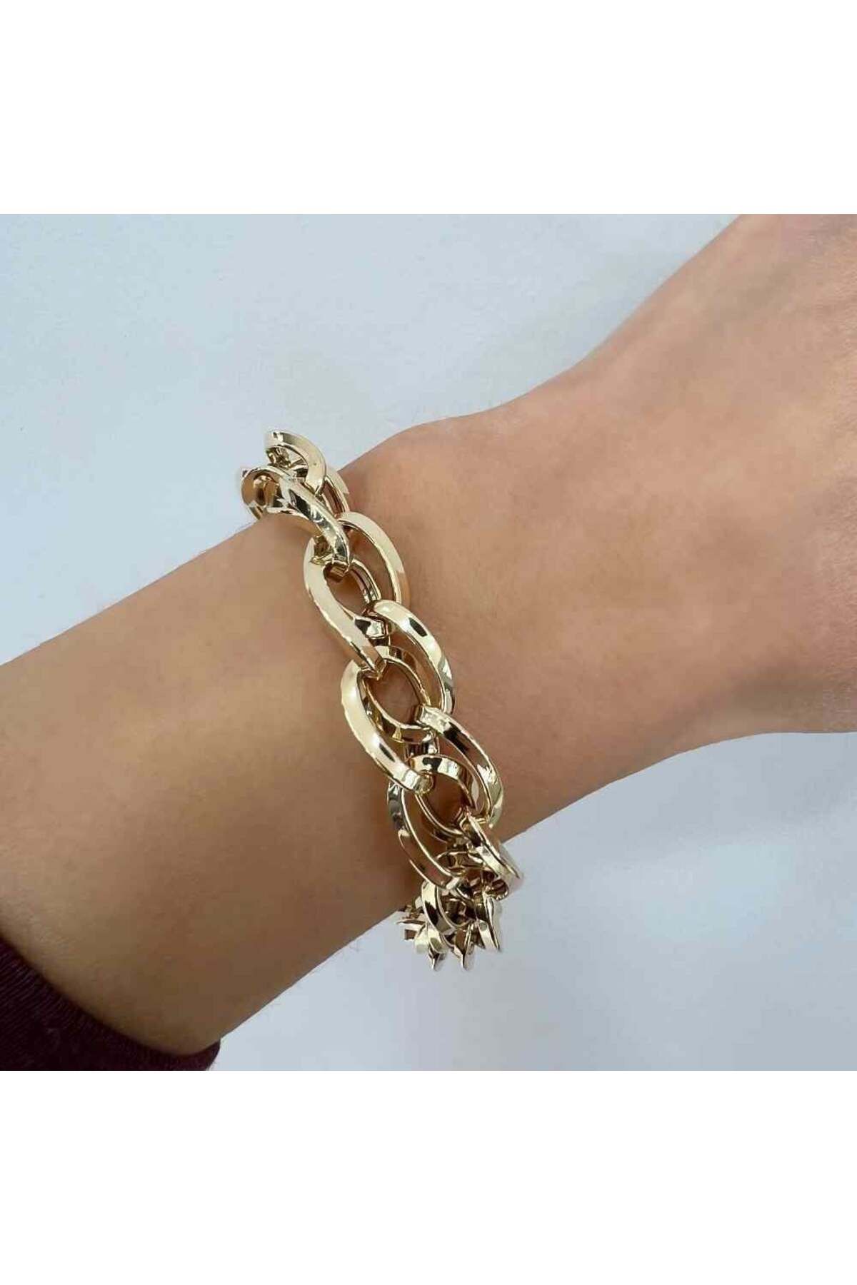 byBurak GOLD İtalyan Sarmal Zincir Bileklik – BLK0934
