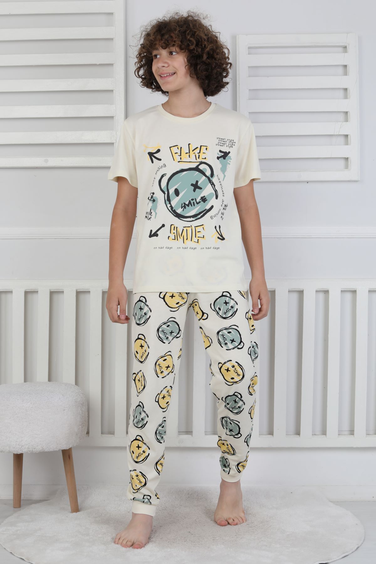 zuzunga Çizgi Ayı Desenli Erkek Çocuk Pijama Takımı fotoğrafı 7 (önizleme)