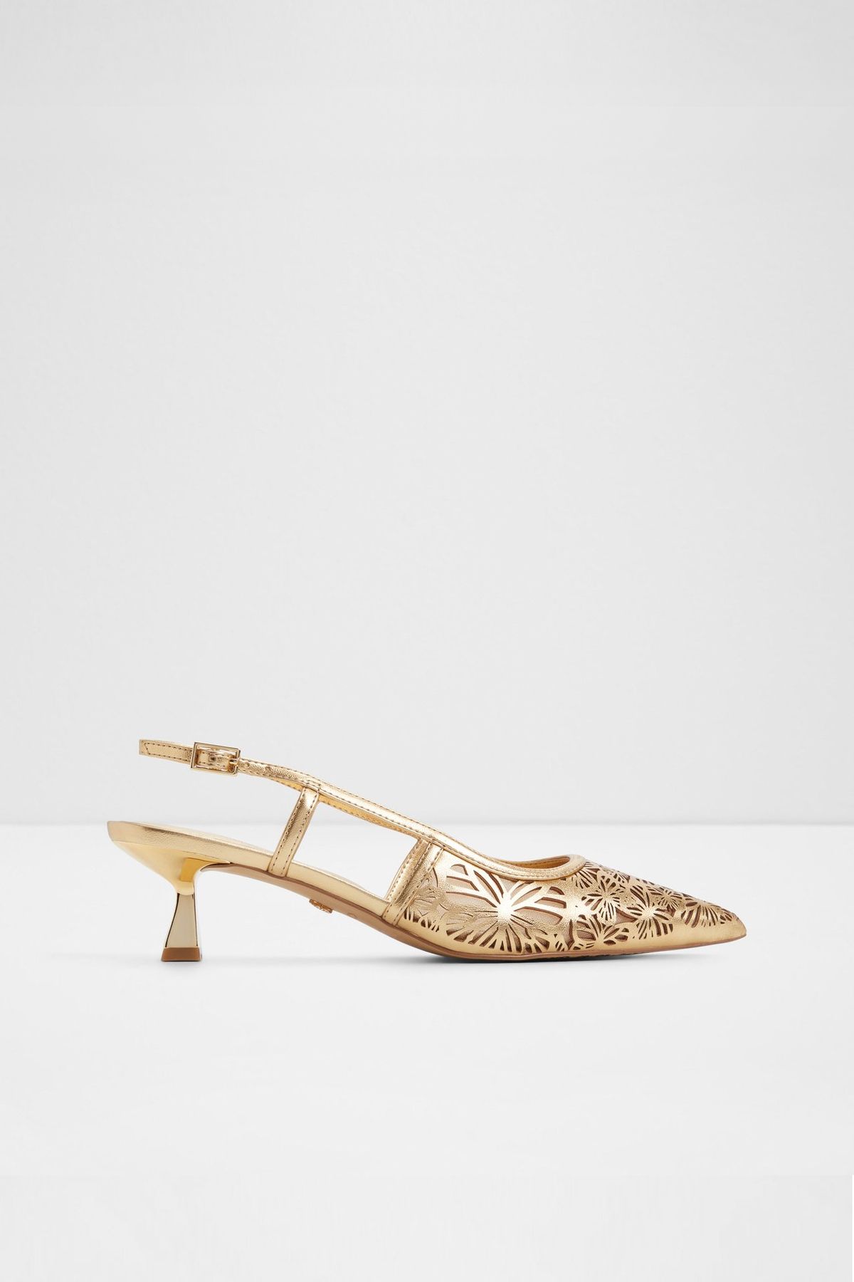 Aldo Elegant - Kadın Suni Deri Altın Minik Topuklu Ayakkabı