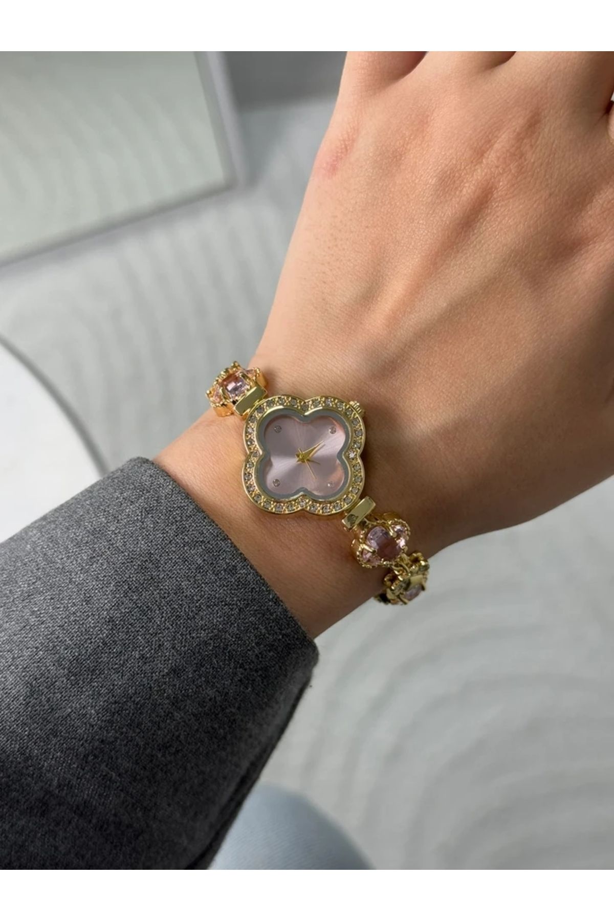 RoseandRoses Yonca VC Model Yeni Sezon Kadın Kol Saati Gold Pembe