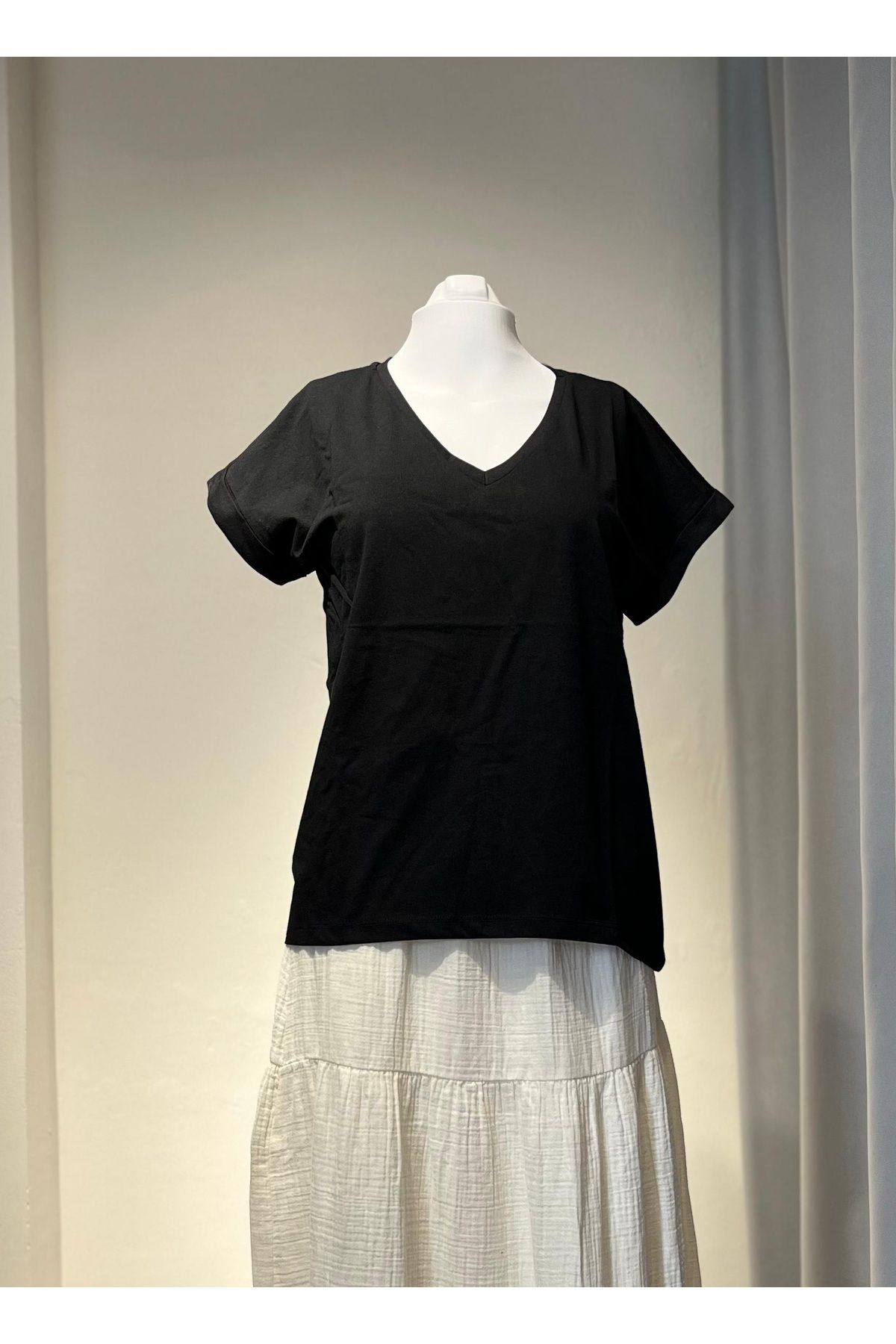 MODA Kadın V Yaka T-shirt