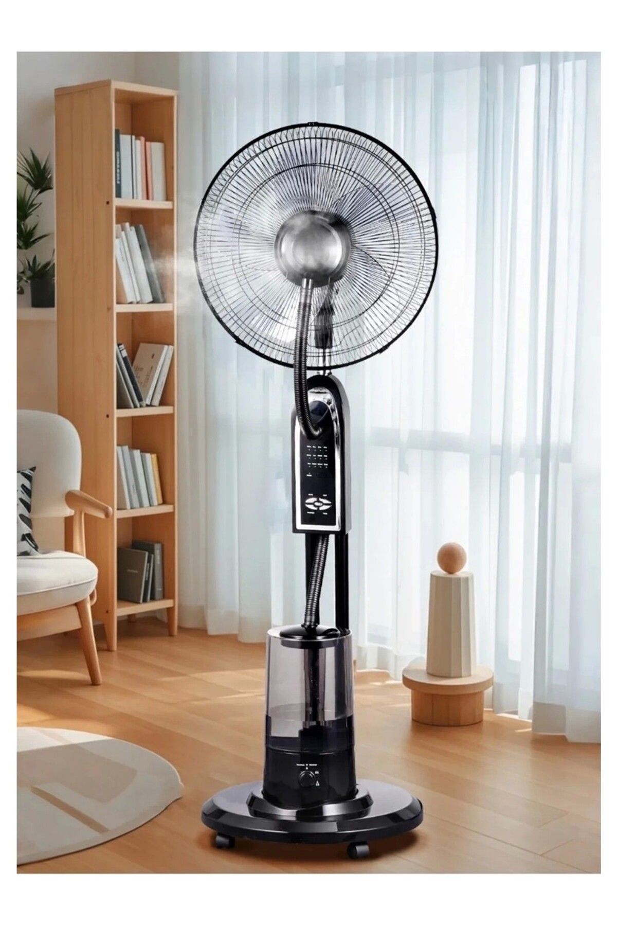 newdaki Buzlu Vantilatör Kumandalı Zaman Ayarlı Buharlı Nemlendirici Fan Ultra Sessiz