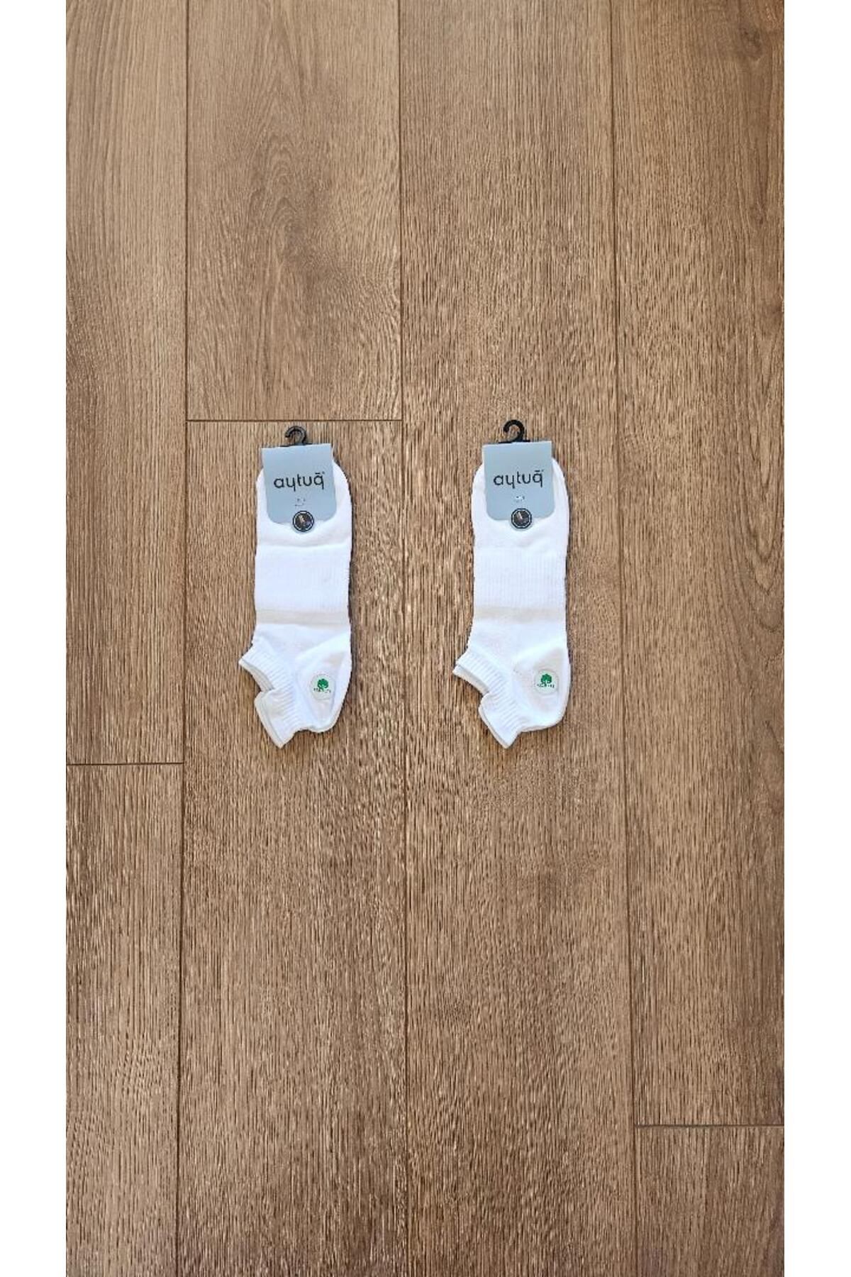 Aytuğ Aytuğ Erkek Yaz Sezonu 2 ÇİFT Pamuk-Cotton ( Beyaz ) Patik Çorap - 11262-2
