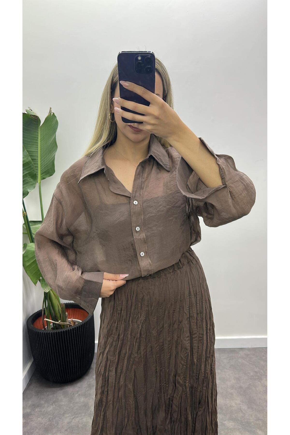 Acar Boutique Oversize İpek Gömlek