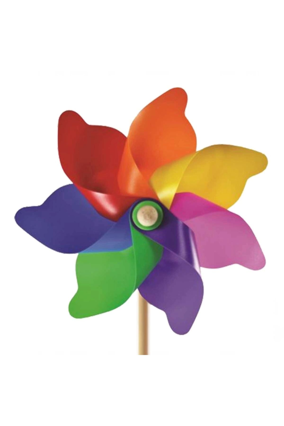 OurStyles 7 Kanat 30 cm Gök Kuşağı Rüzgar Gülü