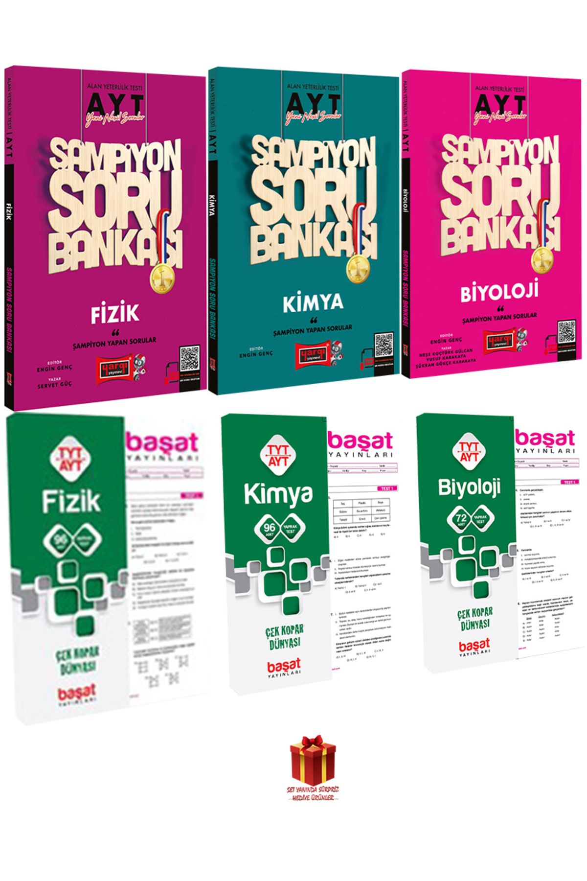 Yargı Yayınları AYT Fizik-Kimya-Biyolıoji Soru Bankası-Çek Kopar Testler+Hediye