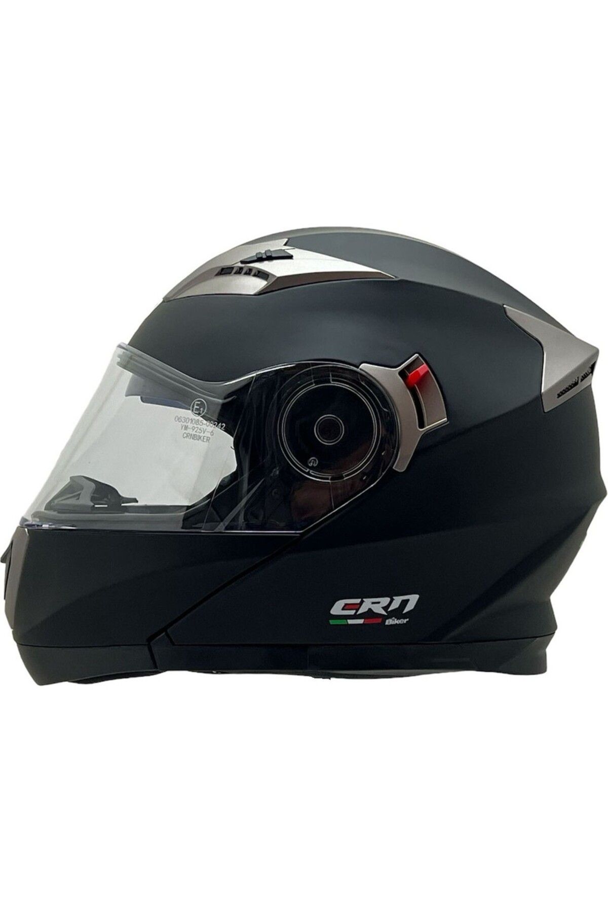 DELİBALTA CRN 925 E-CE 22.06 BELGELİ ÇENE AÇILIR MOTOSİKLET KASKI SİYAH