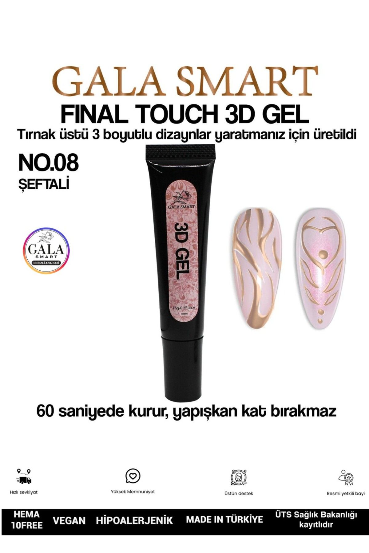 gala smart 3D 3 Boyutlu Nail Art Jeli