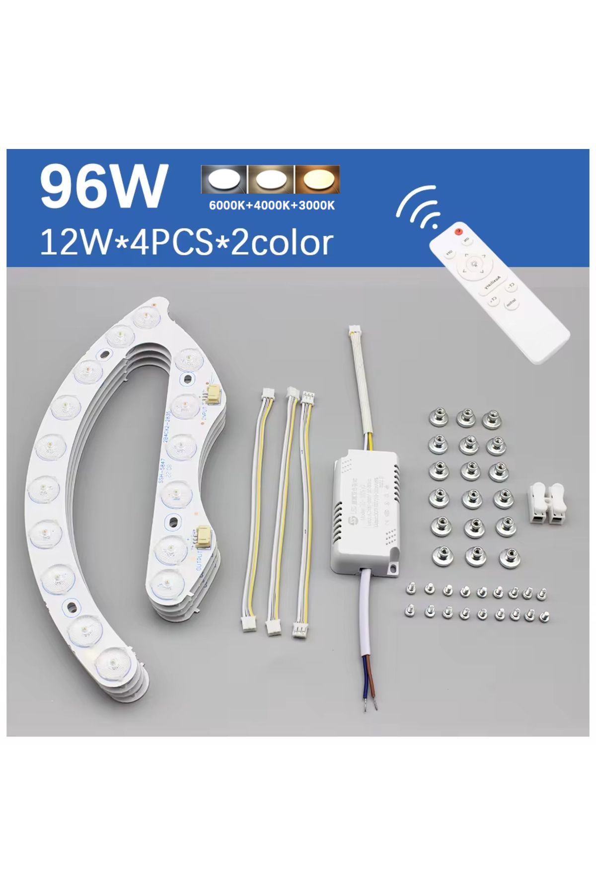 Choice-وحدة تحكم عن بعد LED بقدرة 96 وات لإضاءة السقف مع إمكانية التعتيم 220 فولت ولوحة إضاءة LED بديلة بقدرة 72 وات و96 وات E 1
