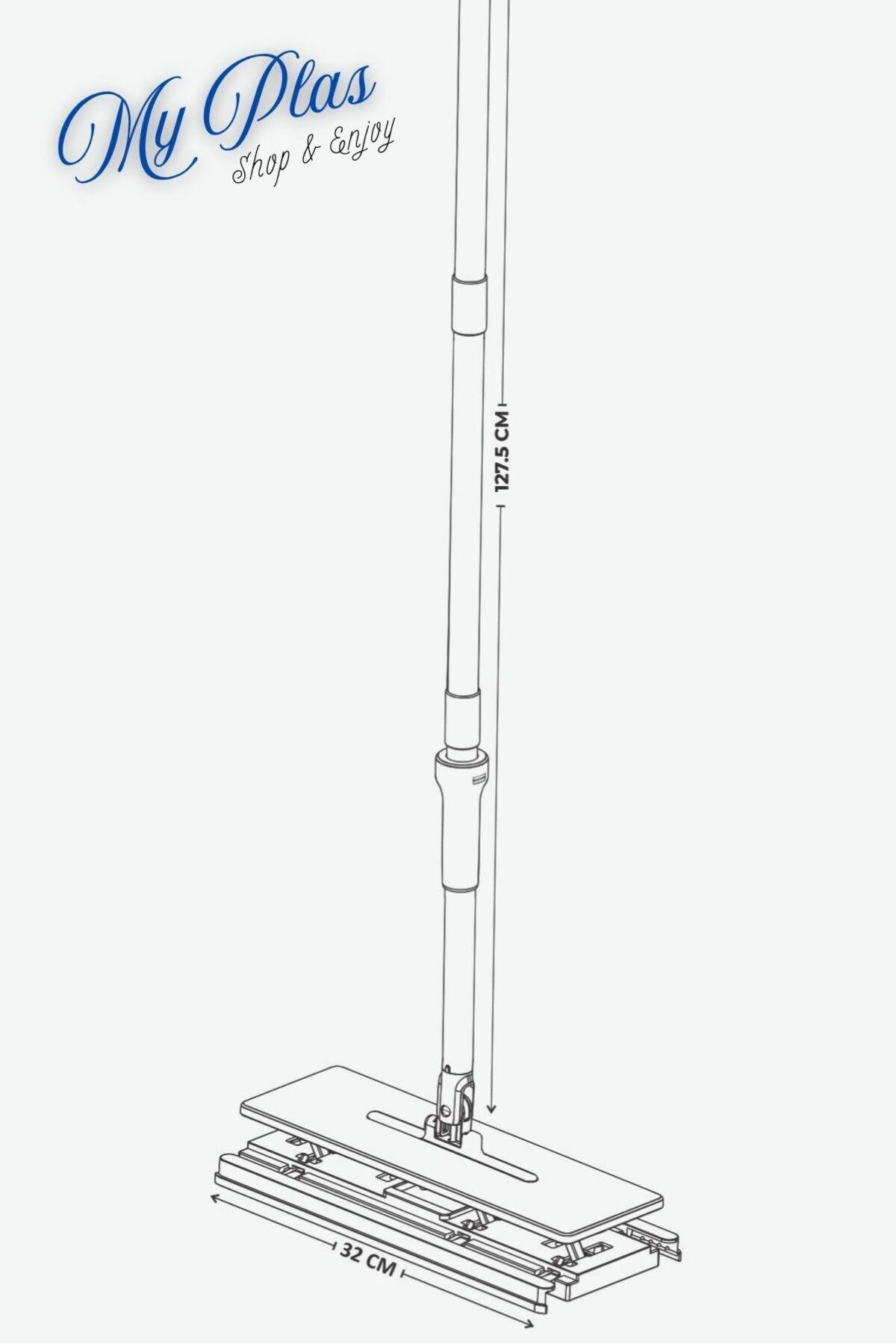 Myplas CLİCK MOP 8 ADET BEZ HEDİYELİ ASANSÖRLÜ MEKANİZMA 32cm. ”4XL Kullan At Bezler İle Uyumlu”