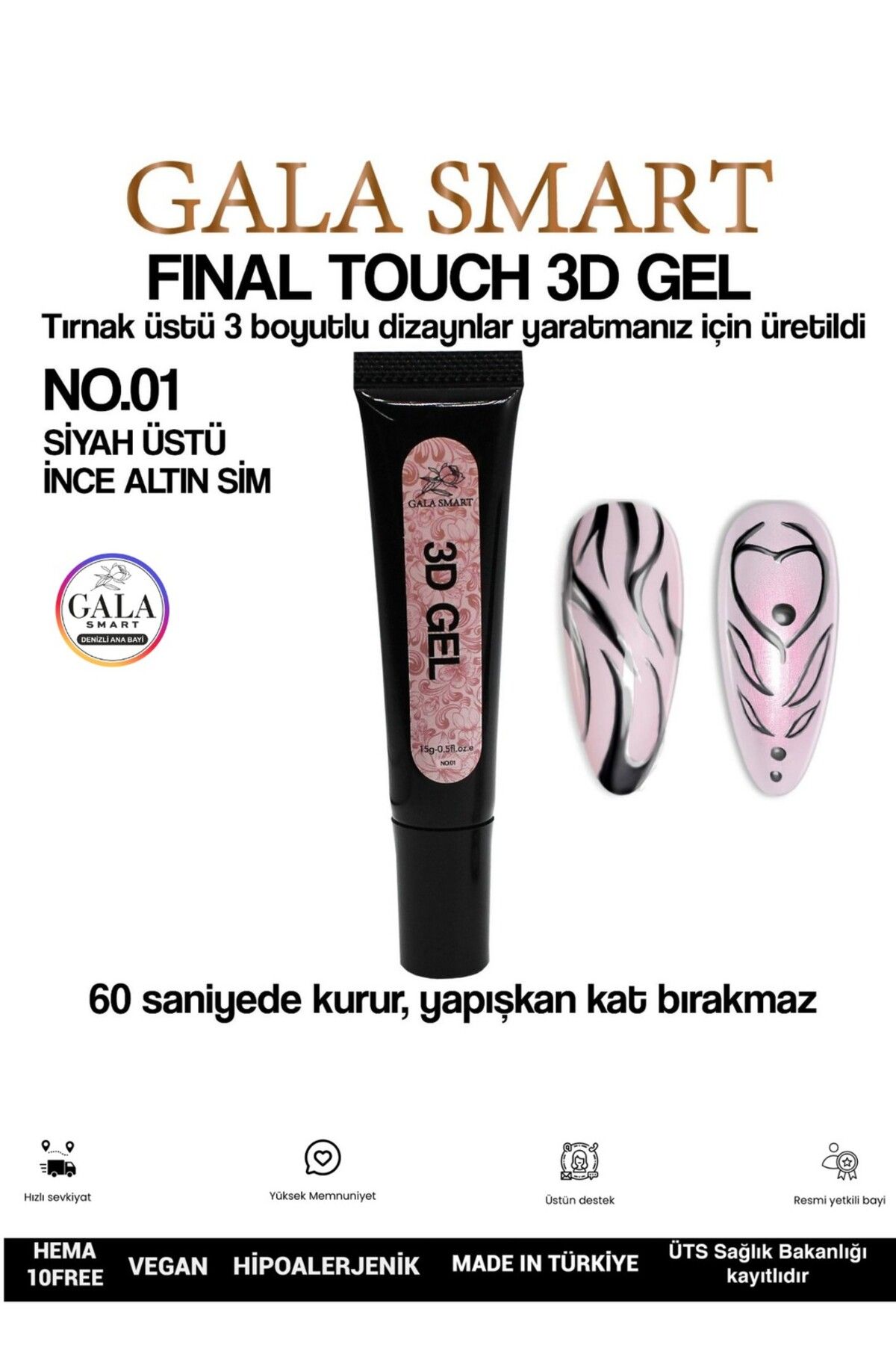 gala smart 3D 3 Boyutlu Nail Art Jeli