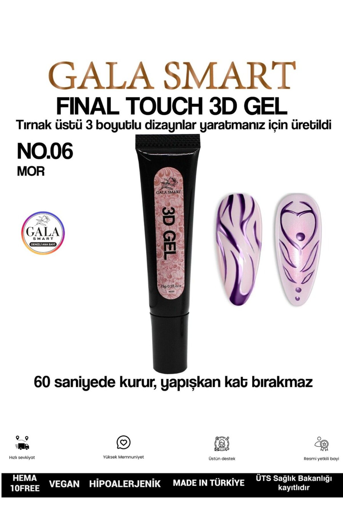 gala smart 3D 3 Boyutlu Nail Art Jeli