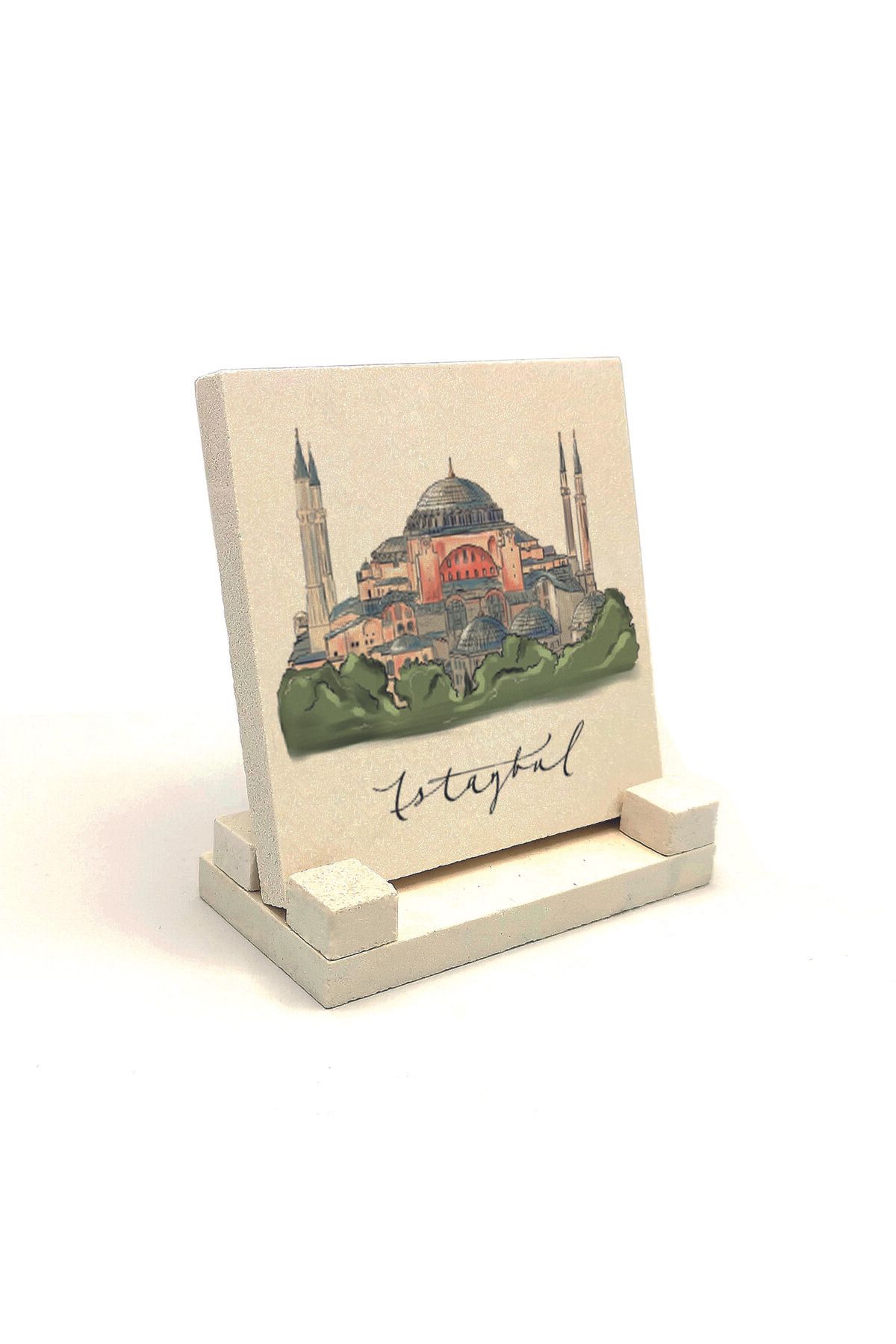 Souvenest Ayasofya Camii Baskılı Doğaltaş Masaüstlük 10x10 KRT-6