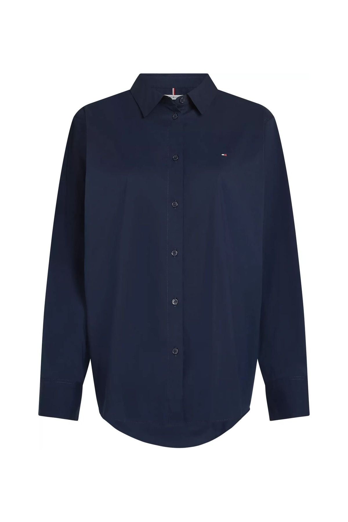 Tommy Hilfiger Kadın Th Poplin Regular Gömlek - Lacivert