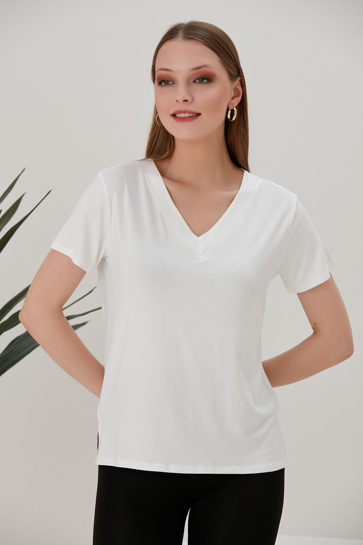 HOFY 1335 Büyük Beden Penye Bluz