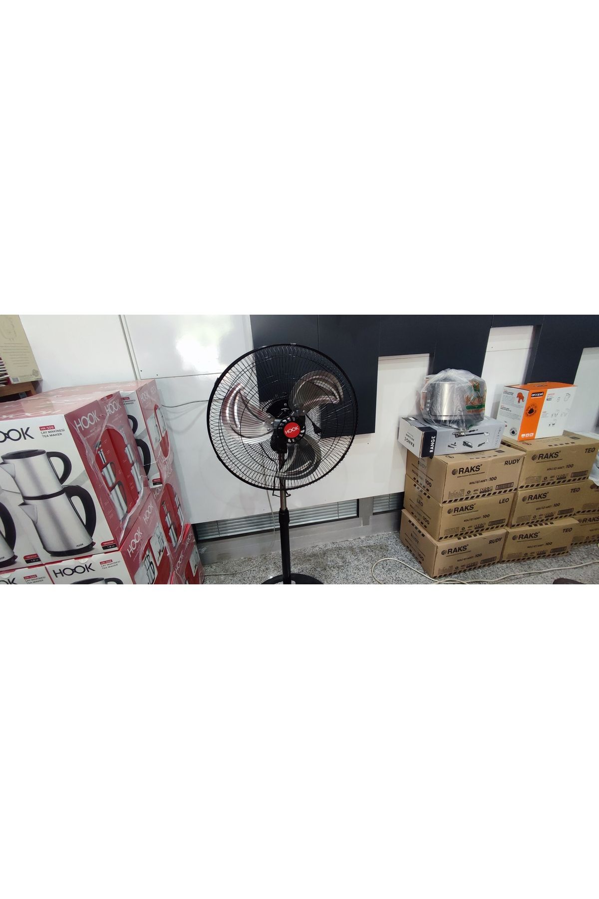 HOOK HK-530 Sanayi Tipi 18 inç/45 cm Vantilatör, 3 Metal Kanatlı 3 Kademeli Serinletici Vantilatör